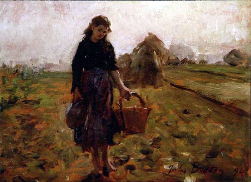 Fillette Portent une Cruche et un Panier au Retour des Champs, 1894 by Jules Breton (French, 1827 - 1906)