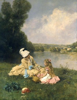Summer days at Giverny, C. 1871 by Ferdinand Heilbuth (French, 1826 - 1889)