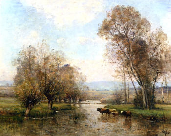 Les Vaches dans la Mare Les Vaches dans la Mare by Louis-Aimé Japy (French, 1840 - 1916)