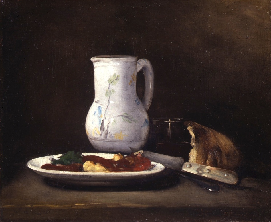 Still life, 1861 by Théodule Augustin Ribot (French, 1823 - 1891)