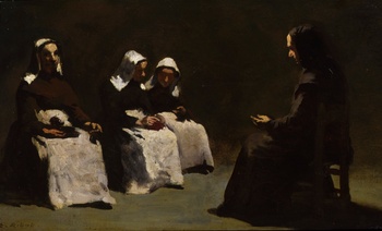 La Leçon de Couture La Leçon de Couture by Théodule Augustin Ribot (French, 1823 - 1891)