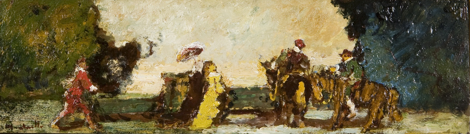 Le Matin aux Fontaines by Adolphe Monticelli (French, 1824 - 1886)