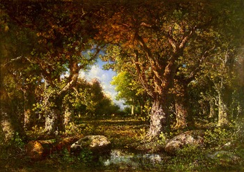 Les Vieux chênes du Dormoir, mare et fagotière, c. 1870 by Narcisse Virgile Diaz de la Pena (French, 1807 - 1876)