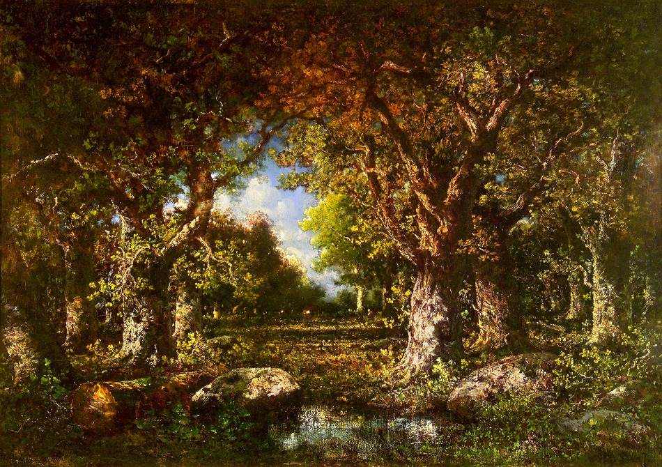 Les Vieux chênes du Dormoir, mare et fagotière, c. 1870 by Narcisse Virgile Diaz de la Pena (French, 1807 - 1876)