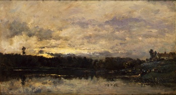 Lavandières et canards, Porte-Joie, soleil couchant, 1871 by Charles François Daubigny (French, 1817 - 1878)