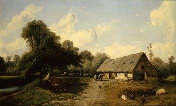 The Barnyard The Barnyard, 1843 by Jules Dupré (French, 1811 - 1869)