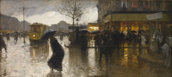 Rainy Evening, Paris Rainy Evening, Paris by François-Joseph Luigi Loir (French, 1845 - 1916)