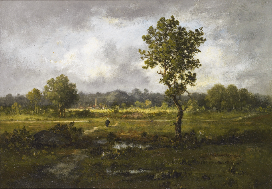 Outskirts of the Village by Léon Richet (French, 1847 - 1907)