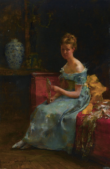 In the Boudoir, 1873 by Juan Antonio González (Spanish, 1842 - 1914)