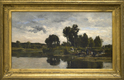 Les Lavandières au bords d’un ruisseau (Laundresses on the banks of a stream), 1870 by Karl Pierre Daubigny (French, 1846 - 1886)