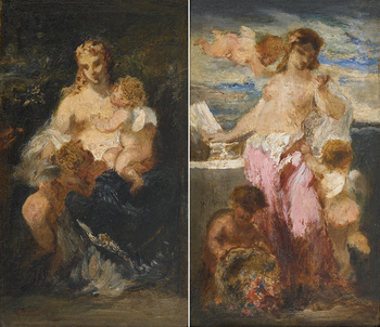 *Printemps* and *Automne* (pair) by Narcisse Virgile Diaz de la Pena (French, 1807 - 1876)