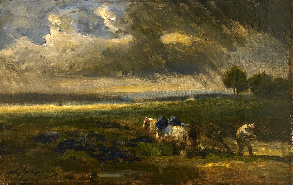 Cleaning the Plow by Charles Jacque (French, 1813 - 1894)